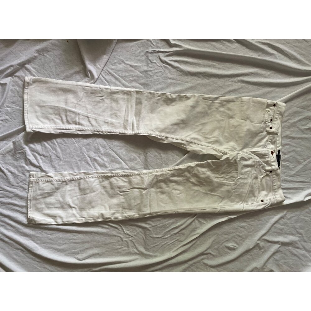 Ralph Lauren Sport Womens White Denim Pants Size 30 Cotton Blend Straight Leg